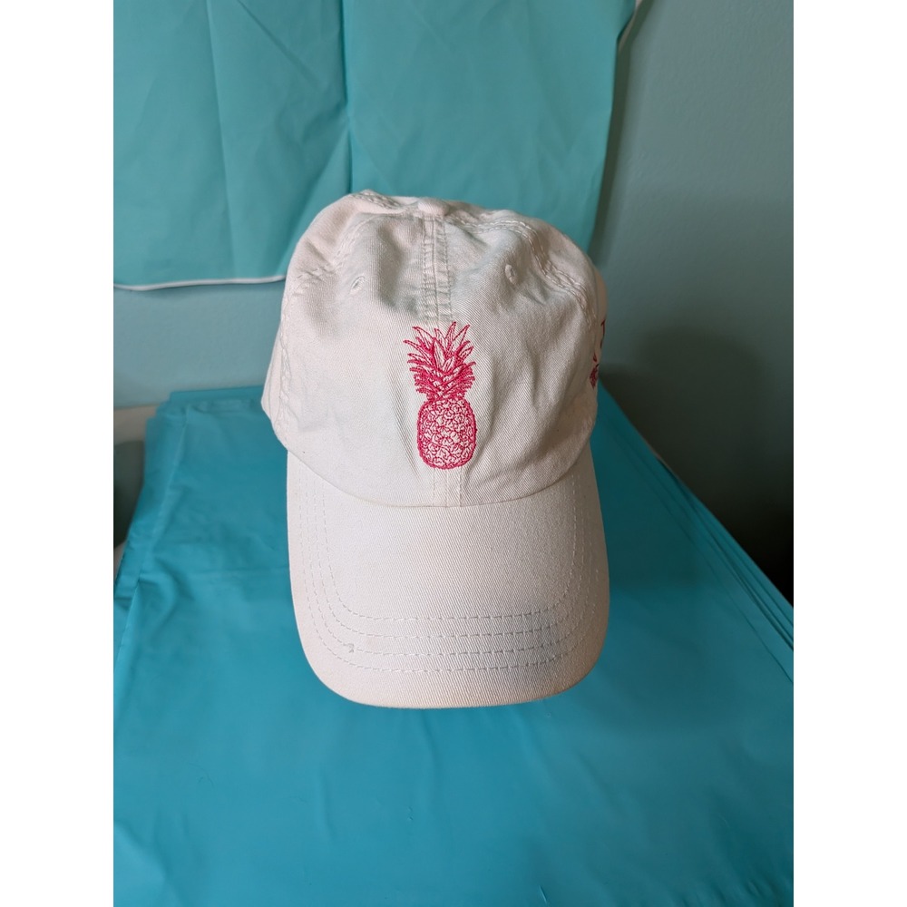 Ron Jon Surf Shop Cocoa Beach Florida Pineapple Pink Embroidered Dad Hat White